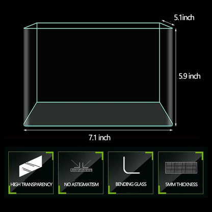 0.9 Gallon Aquarium Fish Tank，Rimless Aquarium Tank，7.1" L × 5.1" W × 5.9" H