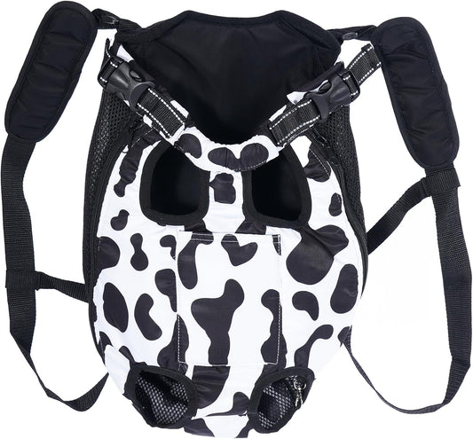 Pet Carrier Backpack Pet Tote Bags for Cats or Doggies, Portable Puppy Travel Carrier Bags, Cozy Soft Pet Puppies Carriers Slings Backpacks (Cow, Medium (Pack of 1))