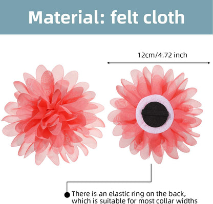 20 Pcs 12 Cm/ 4. 7 Inch Pet Flower Collar Bow Dog Collar Dog Flower Accessory Multi Color Soft Chiffon Bow Tie Charms for Puppy Grooming Accessories