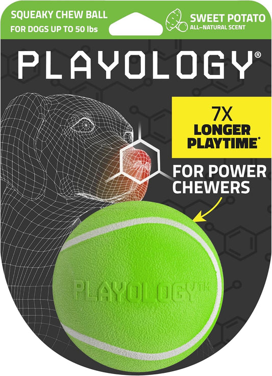 Squeaky Dog Toy | Durable Rubber Interactive Dog Ball | Sweet Potato Scented Fetch Ball for Medium Dogs | Floating Dog Toy Made from Non Toxic Materials