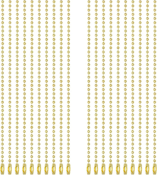 6 Inch Metal Ball Bead Chains Connector Clasp Extension Keychain Tag Key Rings for Jewelry Finding Making Accessories, 2.4Mm Diameter, 20PCS (Gold)