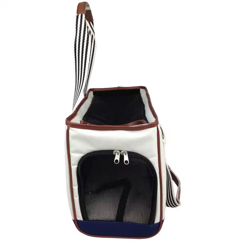 White Fashion Yacht Polo Dog Carrier - Medium