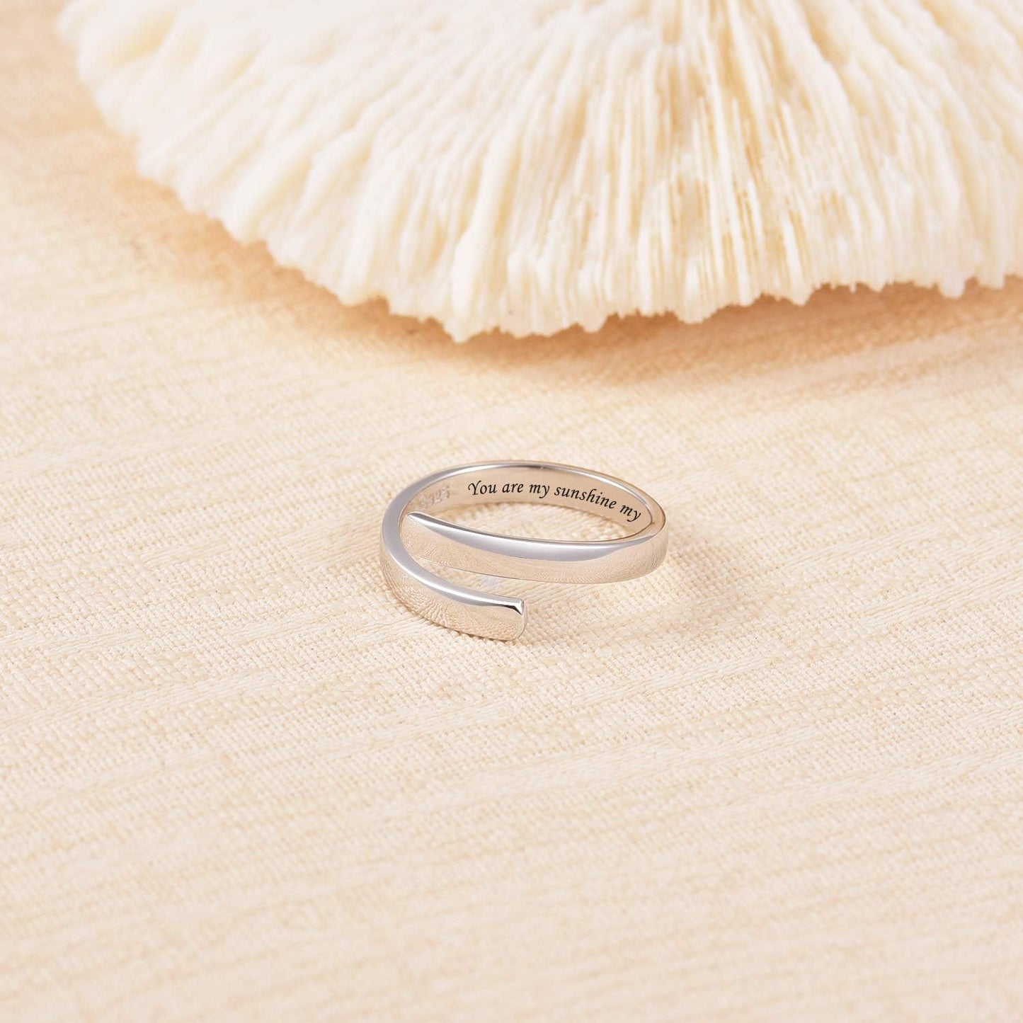 925 Sterling Silver Inspirational Jewelry Rings Adjustable Ring Personality Encouragement Gift for Teens Women