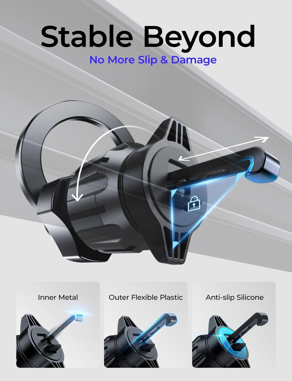 Magnetic Phone Holder for Car, Magsafe Car Mount for Iphone 17 Car Accessories for Men Women Gifts for Christmas [95% Increase Magnet] Car Vent Phone Mount RV Truck Mat Fit GPS Iphone 17 Pro Max