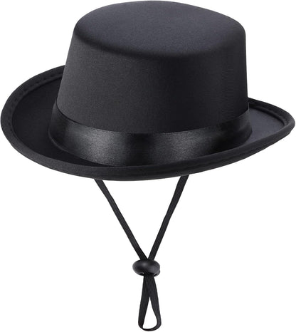 2 Pieces Pet Formal Accessories Set - Pet Top Hat with Pet Formal Necktie/Bowtie Birthday Party Gradation Halloween Costumes Accessories for Dog Cat (Black-B) One Size