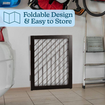 3-Panel Foldable Pet Gate, Black