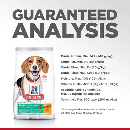 Dry Dog Food, Adult, Small Bites, Perfect Weight for Weight Management, Chicken Recipe, 15 Lb. Bag