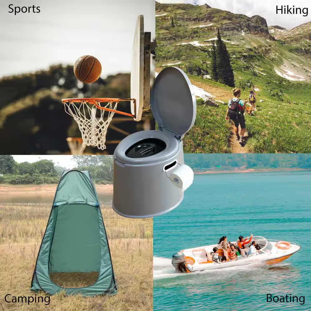 Portable Travel Toilet for Camping and Hiking, Non-Electric Waterless Toilet
