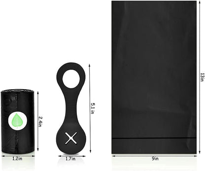 360PCS Dog Poop Bags, Strong Waste Bag Doggy Bags, Extra Thick Poop Bags for Walking Dog with 2PCS Silicone Dog Poop Bag Holder, 360 Bags in Total, Lavender-Scented Black
