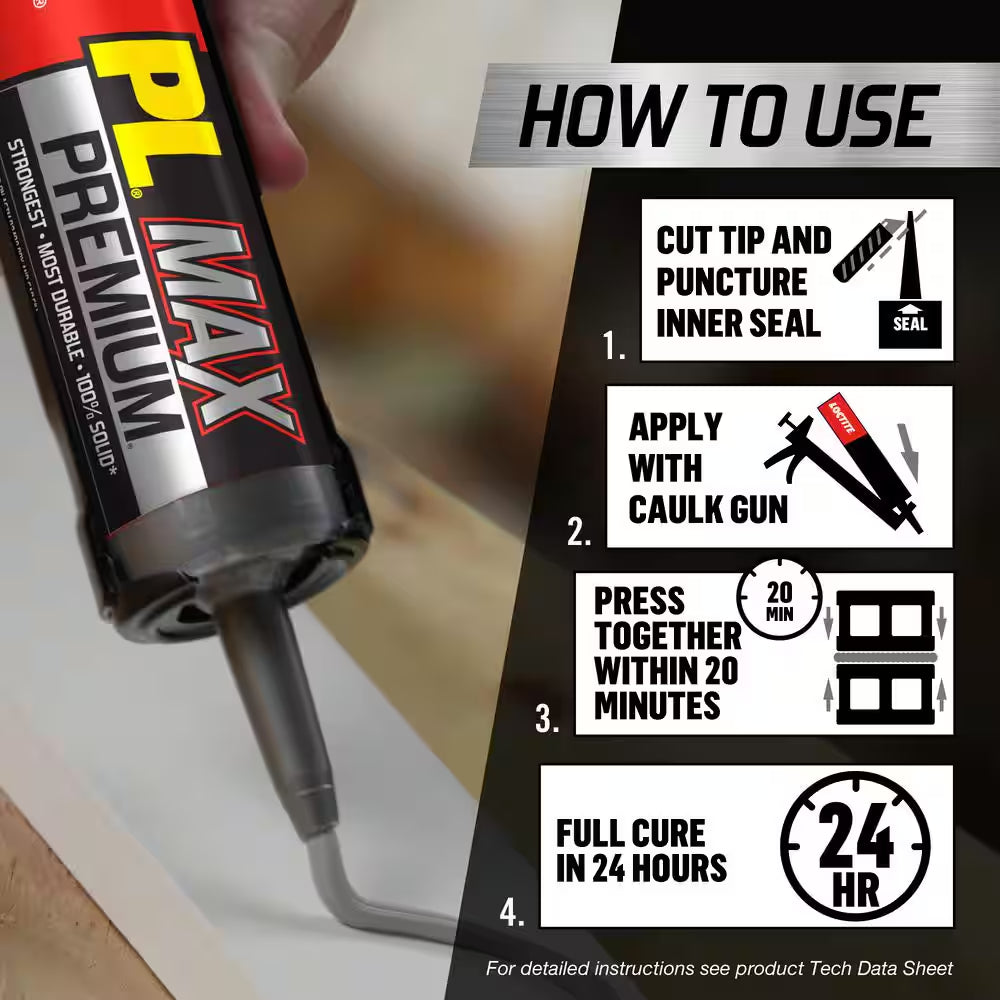 PL Premium Max 9 Oz. SMP Construction Adhesive Grey Cartridge