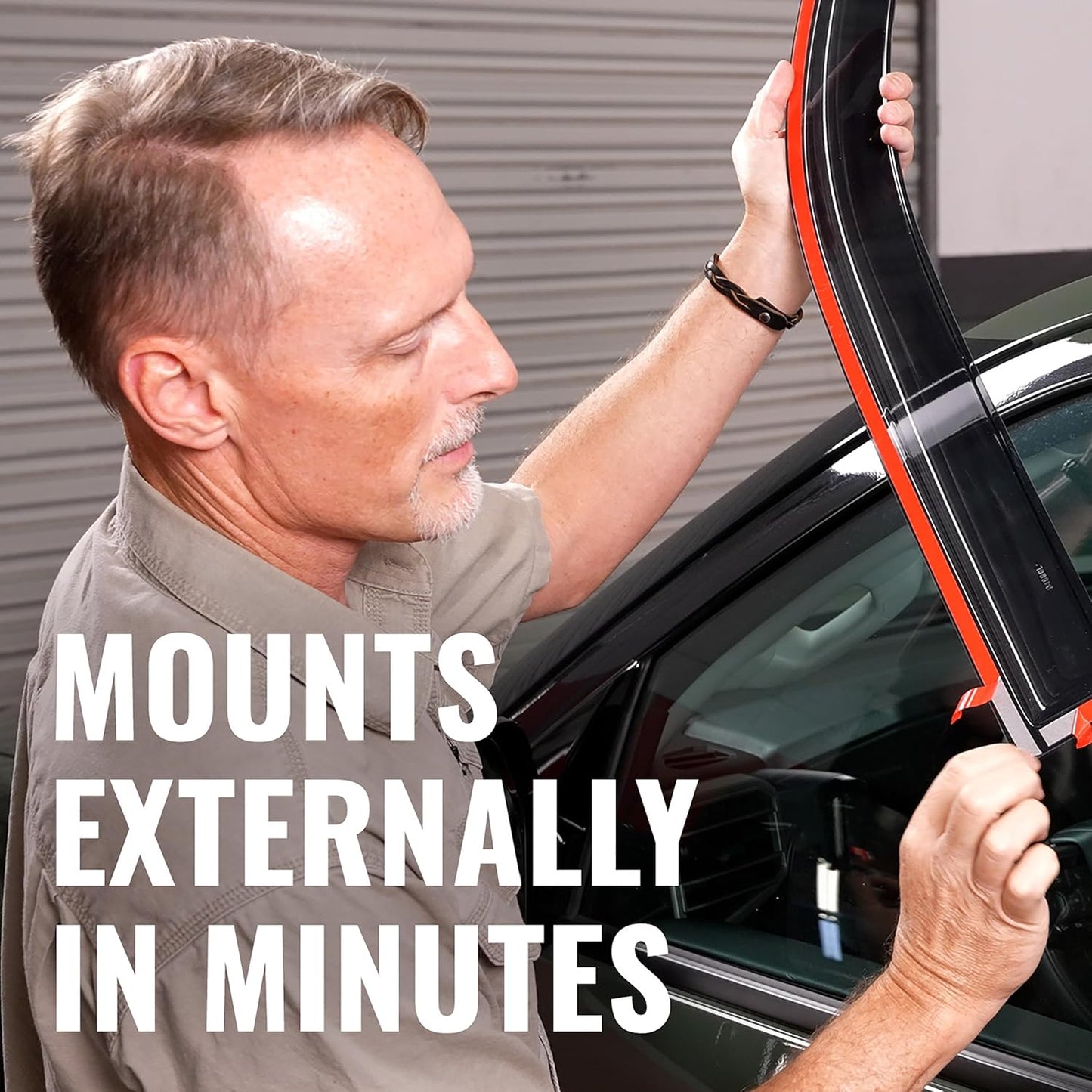 [] outside Mount Rain Guards for 2008 - 2020 Dodge Journey | Window Vent Visors, 4 Pcs. - Smoke | 94072