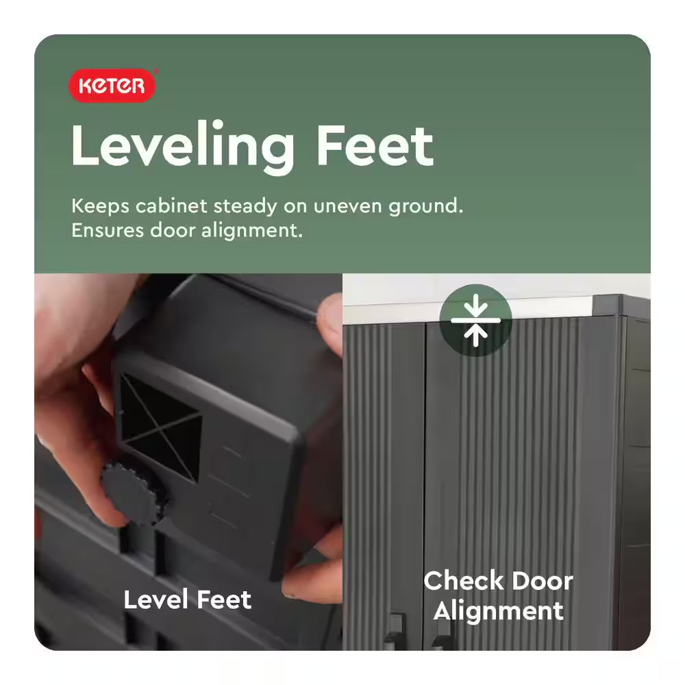 Premium One 35 In. W X 71.7 In. H. X 18.5 In. D 5-Shelf Resin Freestanding Cabinet in Black