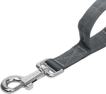 Tactical Dog Leash,K9 Training Walking Bungee Lead with Double Handle,Heavy Duty Metal Clasp,Hands Free D-Ring for Medium Large Breed (4Ft, Gray)