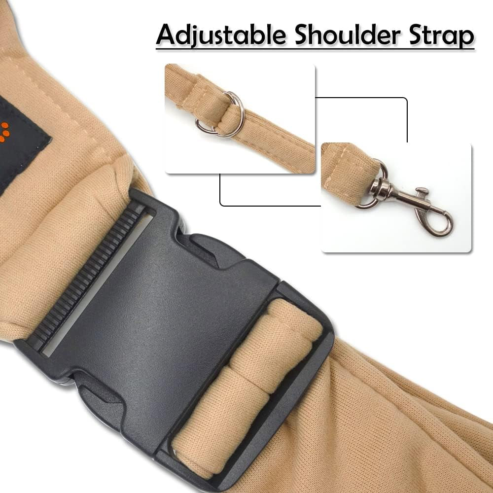 Small Dog Carrier Sling Cat Sling,Adjustable Strap Hand Free Pet Puppy for Outdoor Traveling Subway (Apricot)