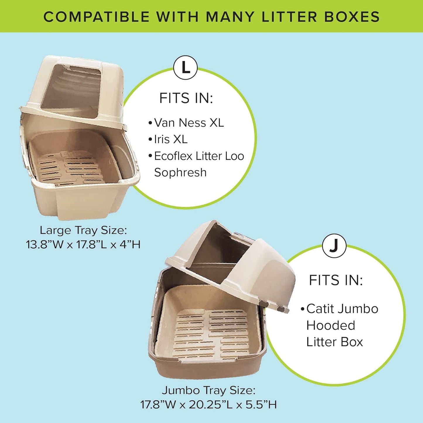 (Set of 1 Litter Box & 5 Sifting Liners) Sustainable, Clean, Sifting, Disposable Cat Litter Box Kit - Large, 6-Set Kit