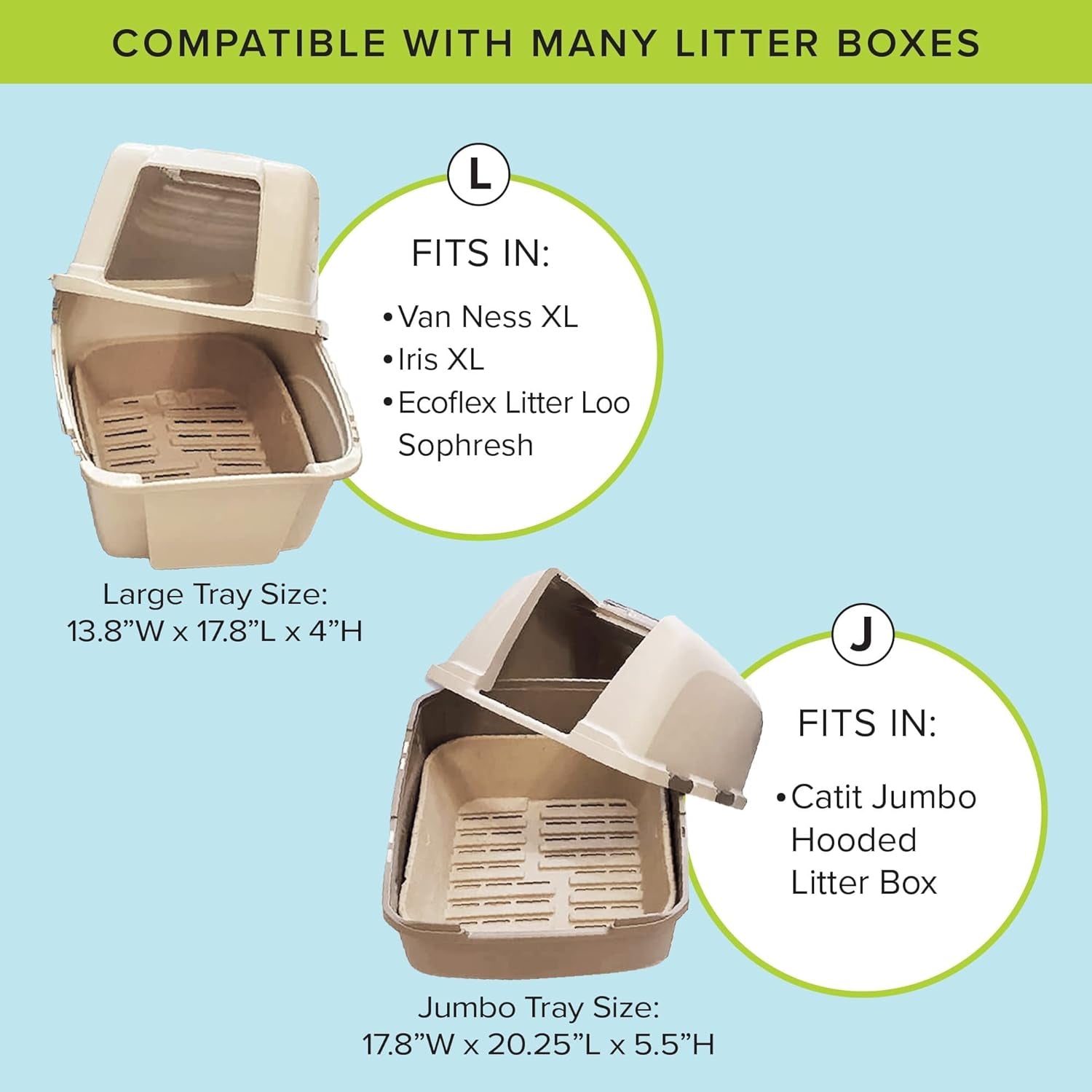 (Set of 1 Litter Box & 5 Sifting Liners) Sustainable, Clean, Sifting, Disposable Cat Litter Box Kit - Large, 6-Set Kit