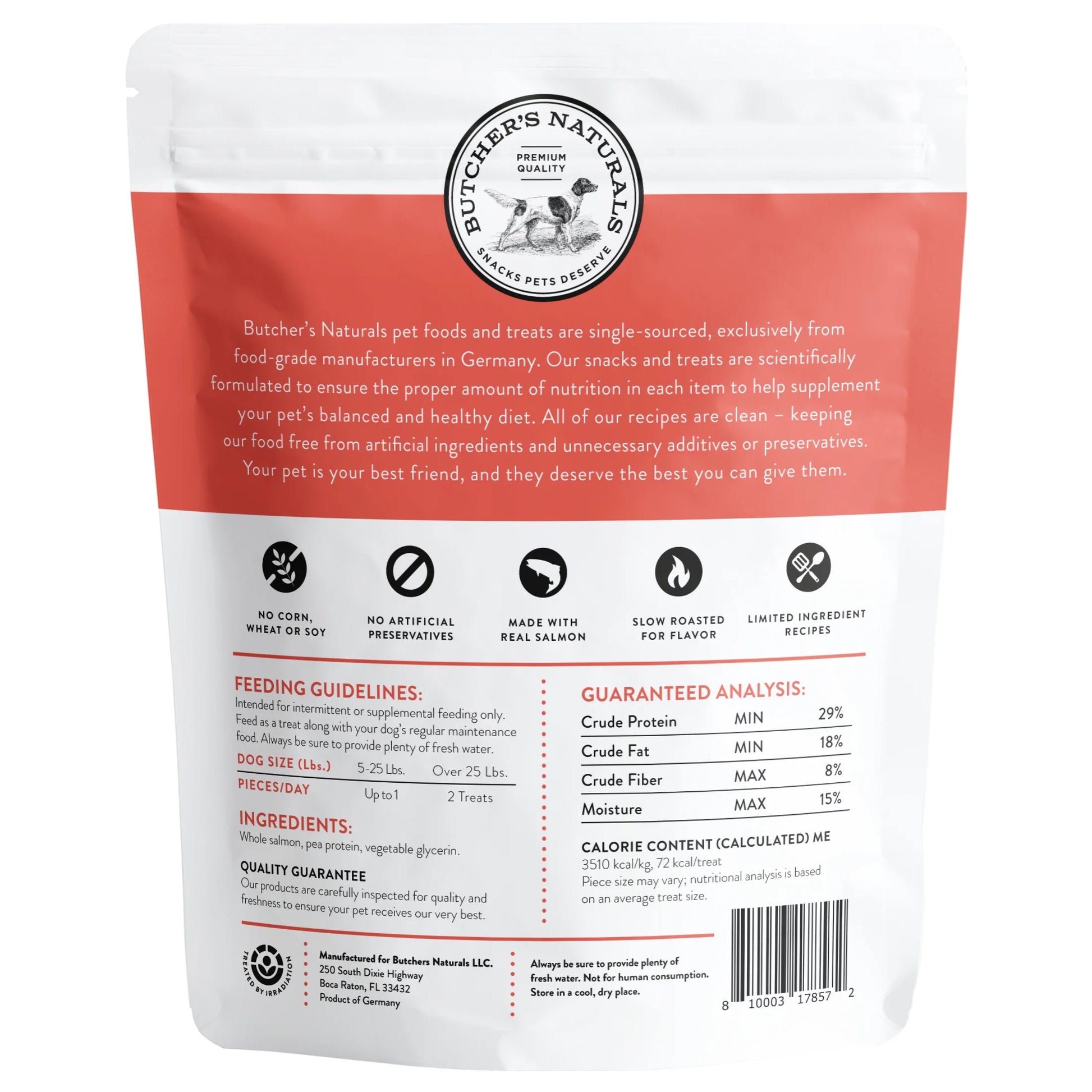 (5 Pack)  Slow-Roasted Dry Salmon Jerky Treats for Dogs, 16 Oz