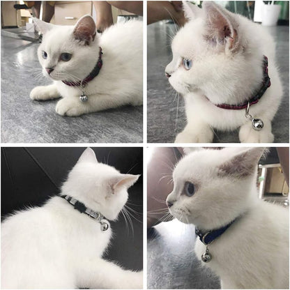 4 Sets Cat Bell for Dog Collar Charm Training Pet Pendant Accessories with 2 Pack Stainless Steel Dog Tag Clips(2 Small Silver)