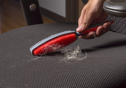 Duo Pet Hair Rubber Brush, Dual Sided to Easily Remove Fur and Lint from Clothing and Upholstery, Thick Bristles Groom Dogs and Cats, Easy to Clean, Colors May Vary