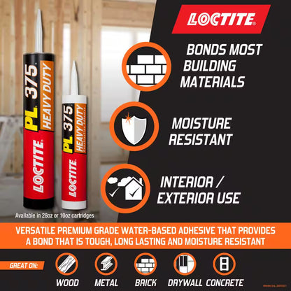 PL 375 Heavy Duty 10 Oz. Latex Construction Adhesive White Cartridge (Each)