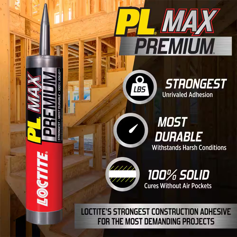 PL Premium Max 9 Oz. SMP Construction Adhesive Grey Cartridge