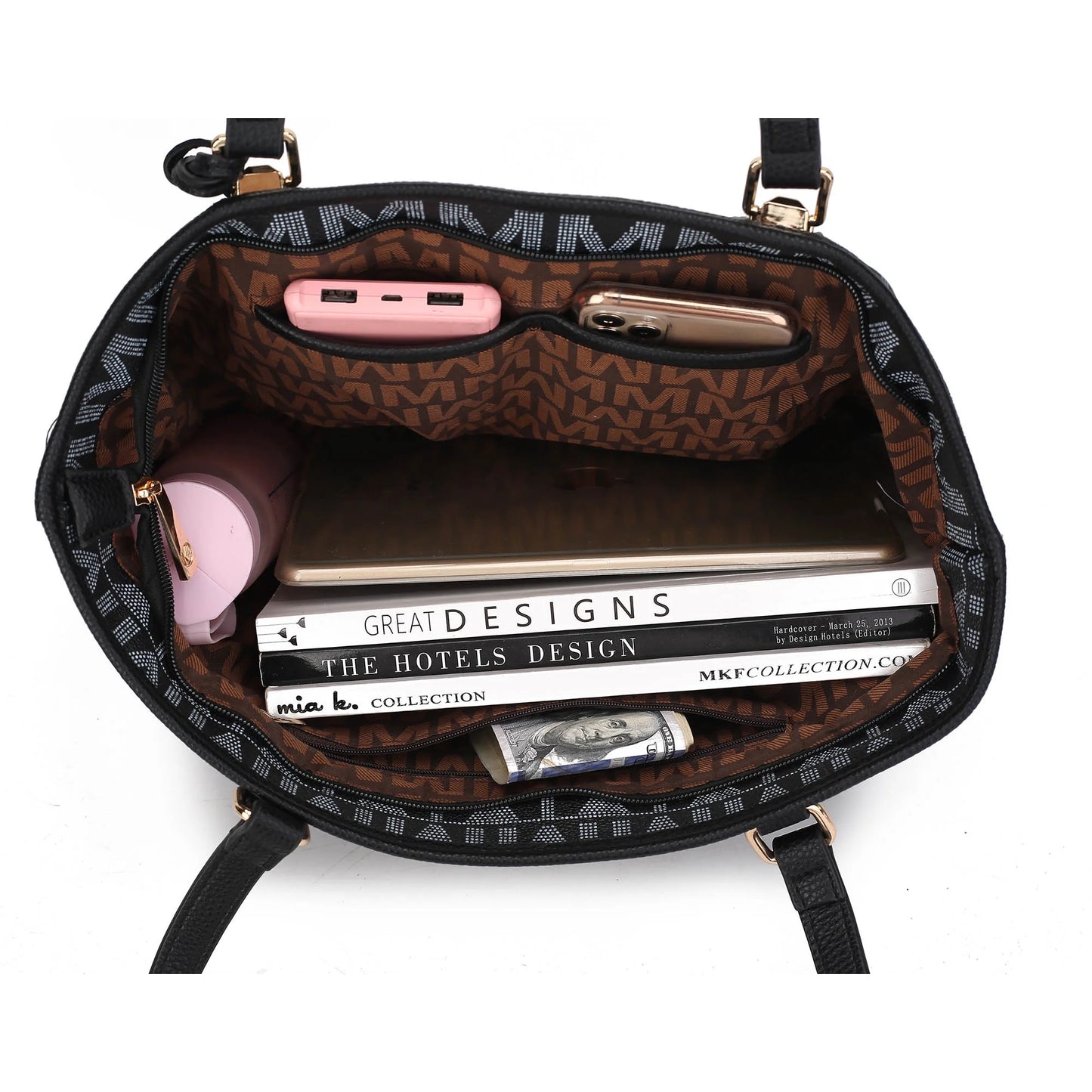 Marimar Women'S Tote Bag with Pouch and Wristlet, Signature 4 Piece Set by Mia K - Red