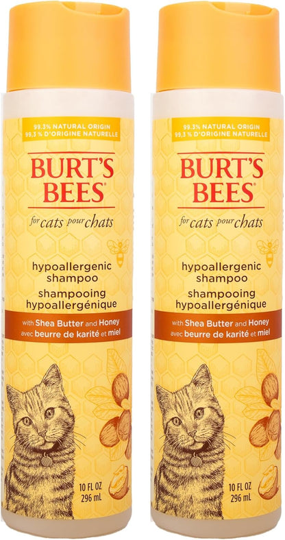 Hypoallergenic Cat Shampoo with Shea Butter and Honey - a Gentle Kitten Shampoo for Indoor Cats with Dry & Itchy Skin, Sensitive Skin, Cat Bathing Supplies, 10 Fl Oz - 2 Pack