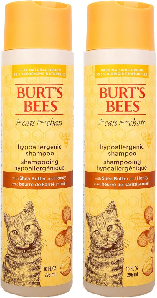 Hypoallergenic Cat Shampoo with Shea Butter and Honey - a Gentle Kitten Shampoo for Indoor Cats with Dry & Itchy Skin, Sensitive Skin, Cat Bathing Supplies, 10 Fl Oz - 2 Pack