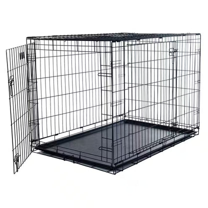 42 In. X 28 In. Foldable Dog Crate Cage with 2 Door