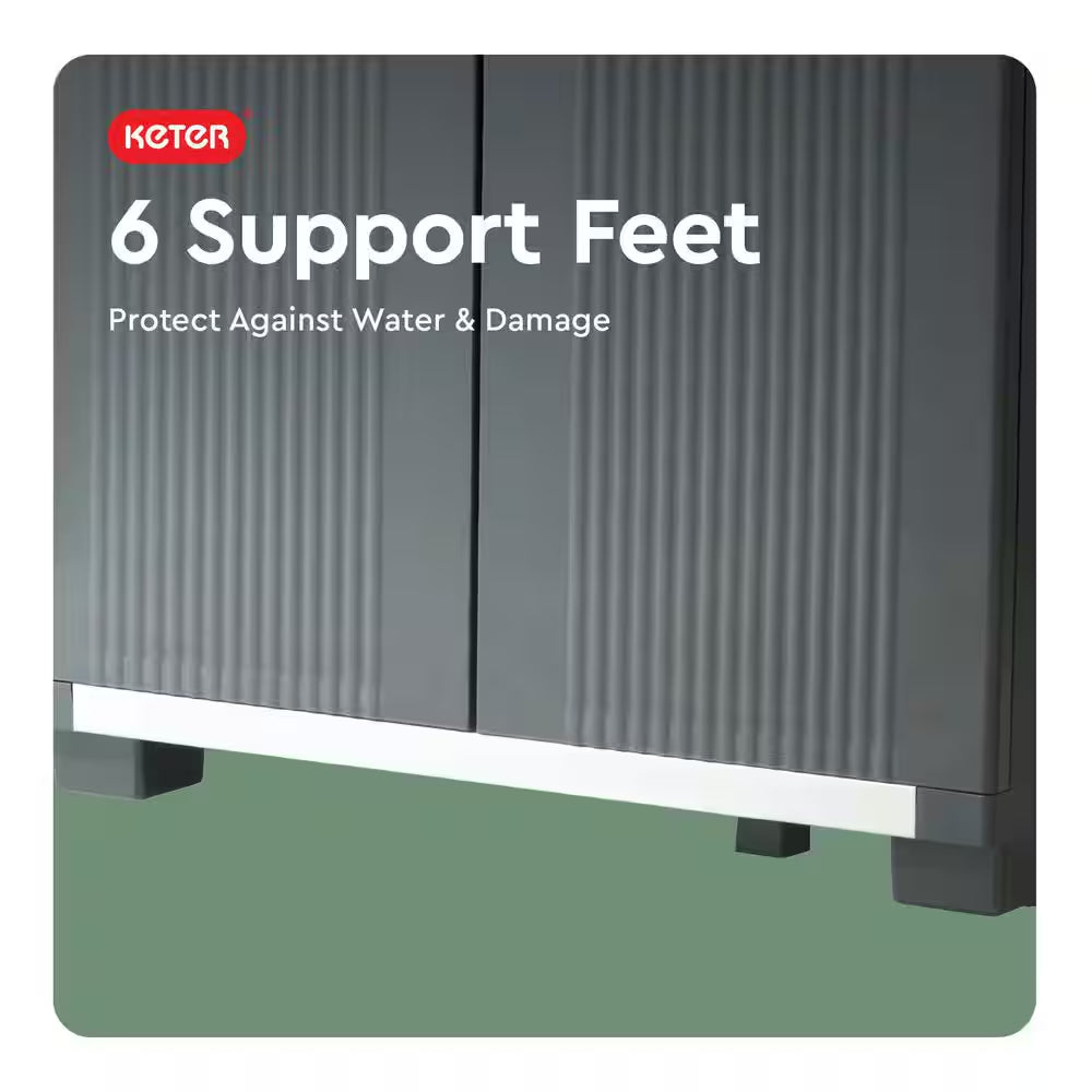 Premium One 35 In. W X 71.7 In. H. X 18.5 In. D 5-Shelf Resin Freestanding Cabinet in Black