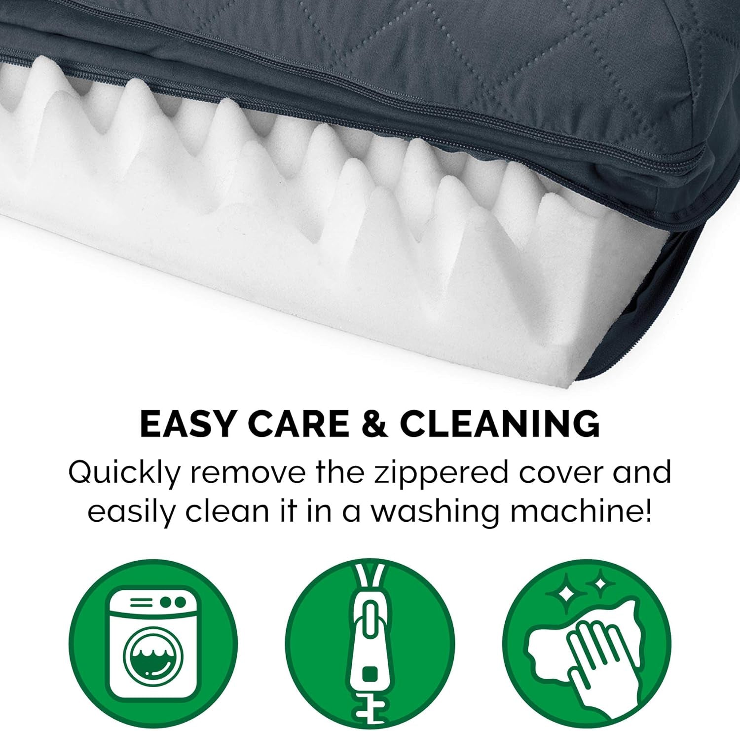 Orthopedic Dog Bed for Large/Medium Dogs W/ Removable Bolsters & Washable Cover, for Dogs up to 55 Lbs - Quilted Sofa - Iron Gray, Large