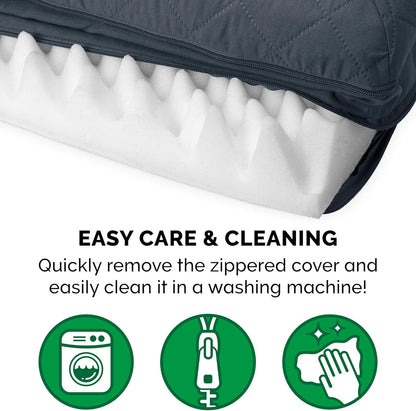 Orthopedic Dog Bed for Large/Medium Dogs W/ Removable Bolsters & Washable Cover, for Dogs up to 55 Lbs - Quilted Sofa - Iron Gray, Large
