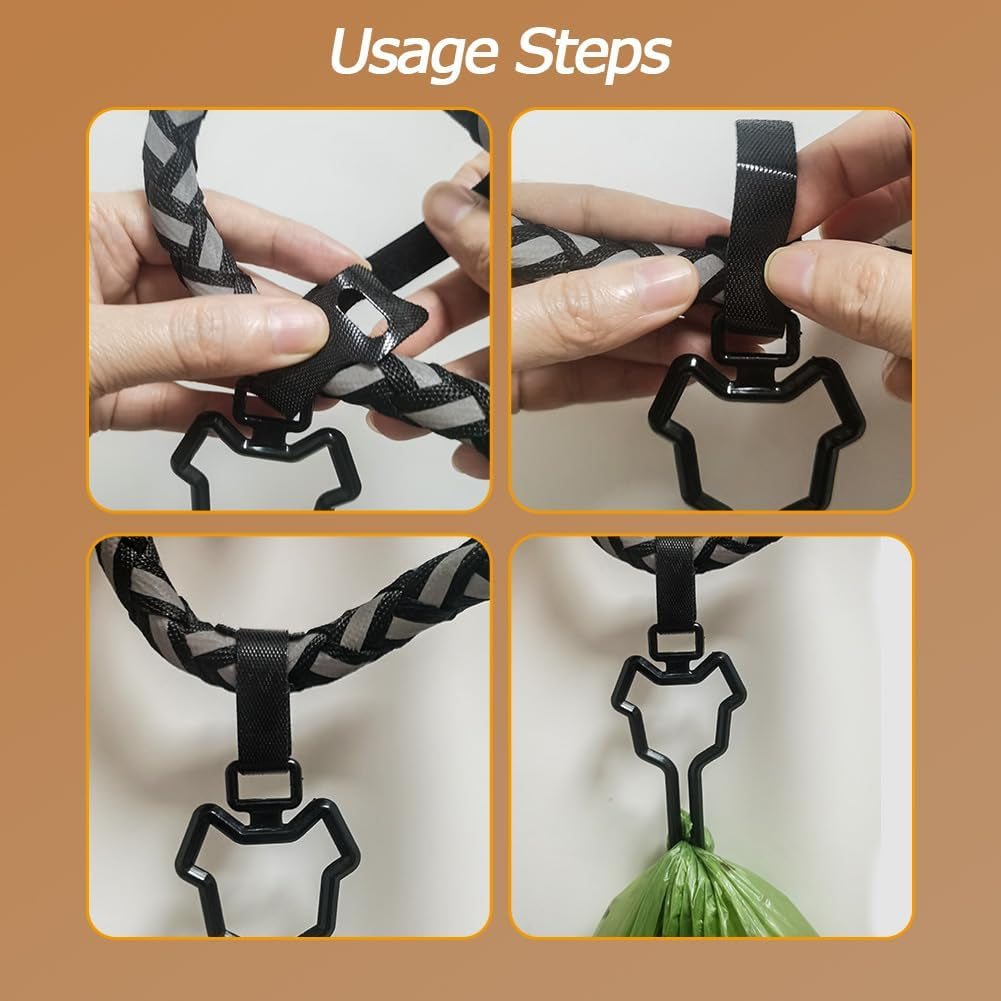 Dog Poop Bag Holder, Waste Bag Holder, Dog Poop Bag Carrier, Hand Free Holder, 2Pc (Green)