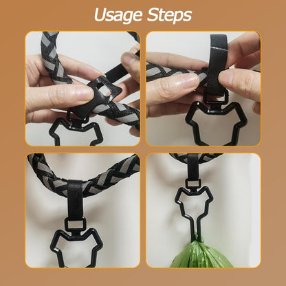 Dog Poop Bag Holder, Waste Bag Holder, Dog Poop Bag Carrier, Hand Free Holder, 2Pc (Green)