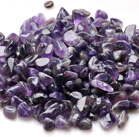 1 Lb/460G Natural Purple Amethyst Quartz Crystal Stones Irregular Decorative Pebble Rock Sand for Aquarium/Fish Turtle Tank/Vase Fillers/Air Plants/Succulent Plants Decor (Fill 1 Cup)