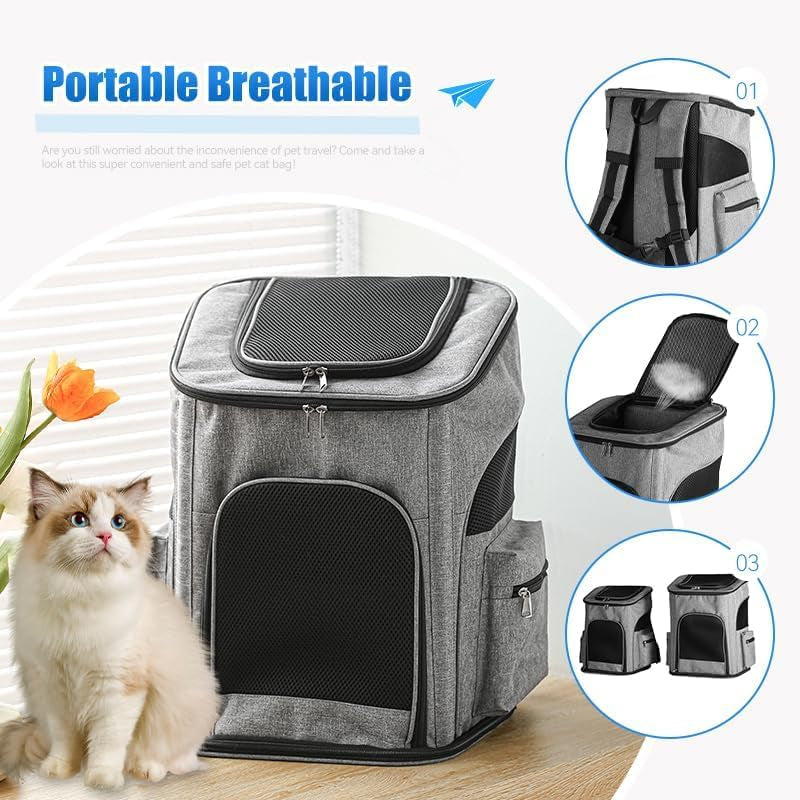 Pet Carrier Backpack with Sturdy Steel Frame for Easy Travel & Comfort, Privacy-Focused Pet Carrier Backpack for Secret Adventures (Pink, L:40 32X50CM/15.7"X12.6"X19.7")