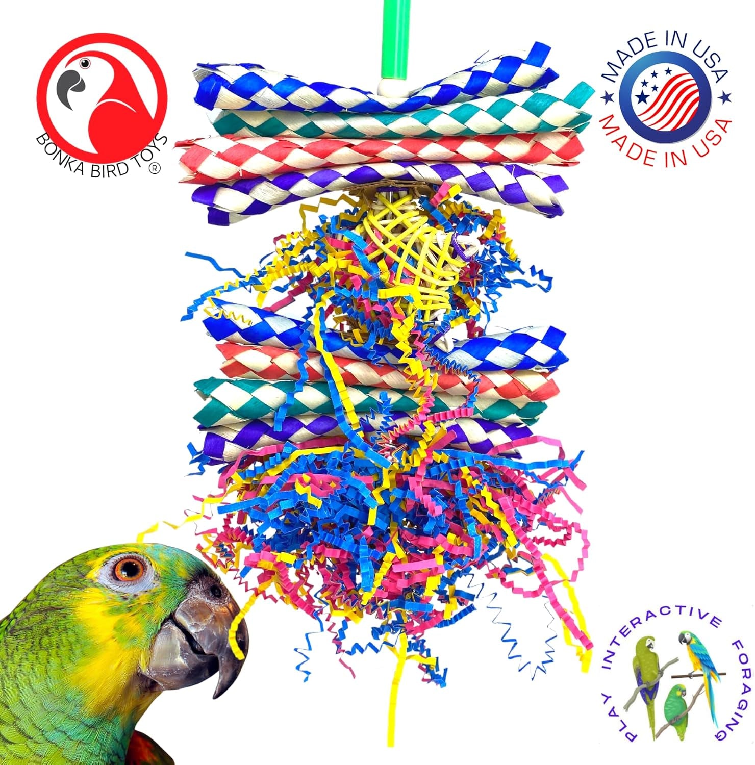 1040 Foraging Star Shred Medium Parrot Cage Toy, Conures, Ringnecks, Quaker, and Similar Breed Sizes