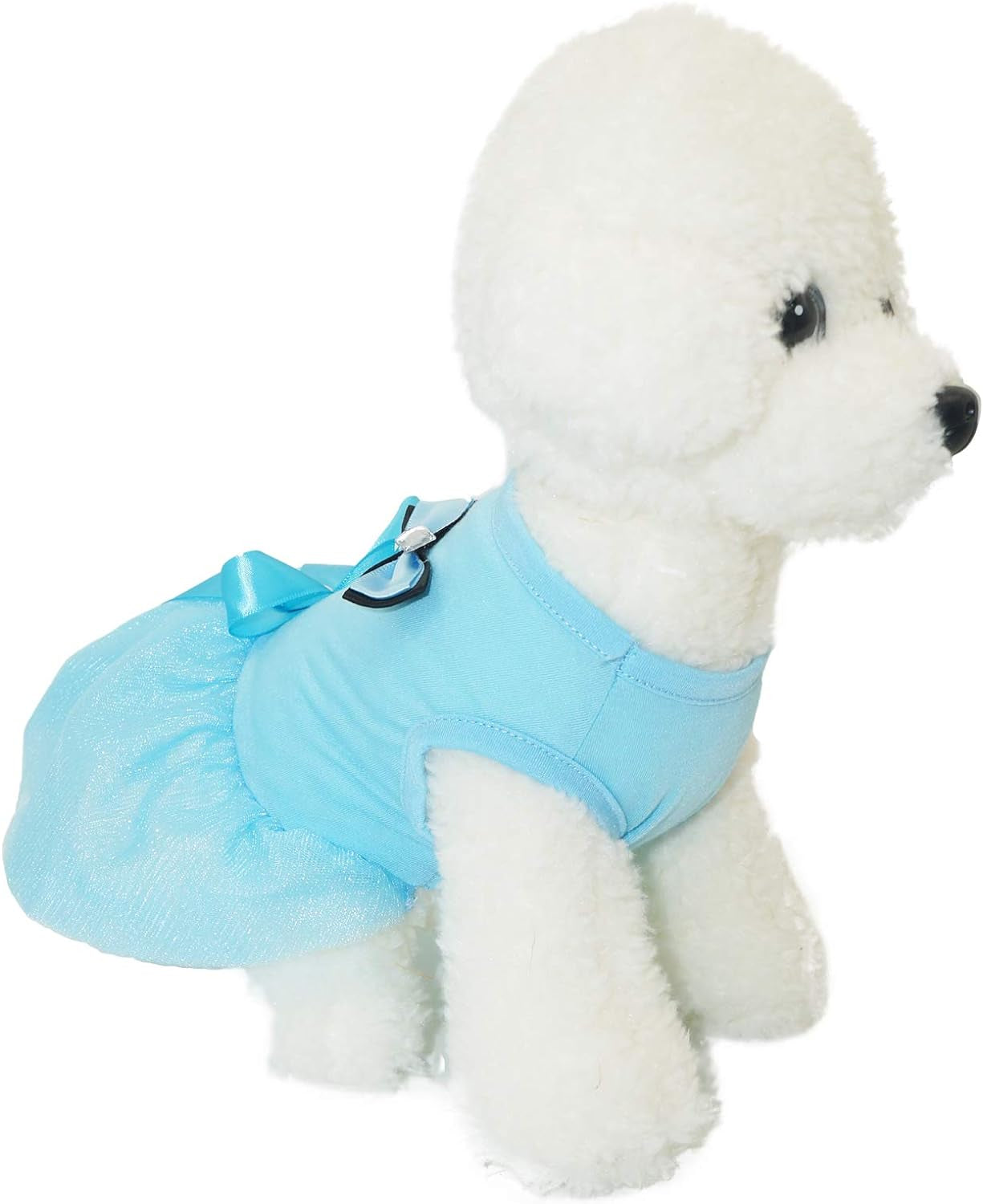 Dog Dresses for Small Medium Dog Cat Pet Dog Princess Tutu Dresses Dog Skirt Bow Crystal Belt Skirt Pet Clothes (Medium, Blue)