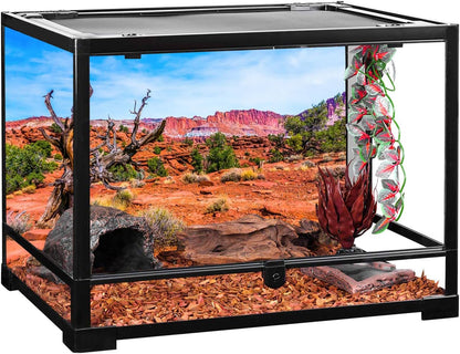48X24 Inches Reptile Habitat Background Blue Sky Oasis Orange Desert Terrarium Background Polyester Background
