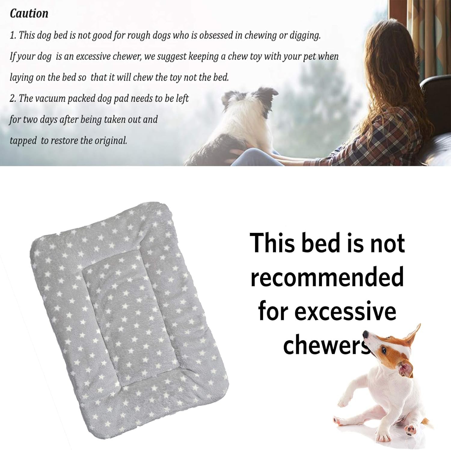 2 Pcs Pet Bed Mats. Ultra Soft Pet (Dog/Cat) Bed with Cute Prints. Reversible Faux Lambswool Kennel Pad for Medium Small Dogs and Cats. Machine Washable Pet Bed.