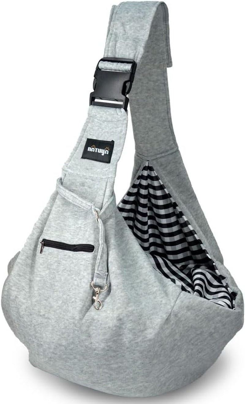 Small Dog Carrier Sling Cat Sling,Adjustable Strap Hand Free Pet Puppy for Outdoor Traveling Subway (Gray, Snap)