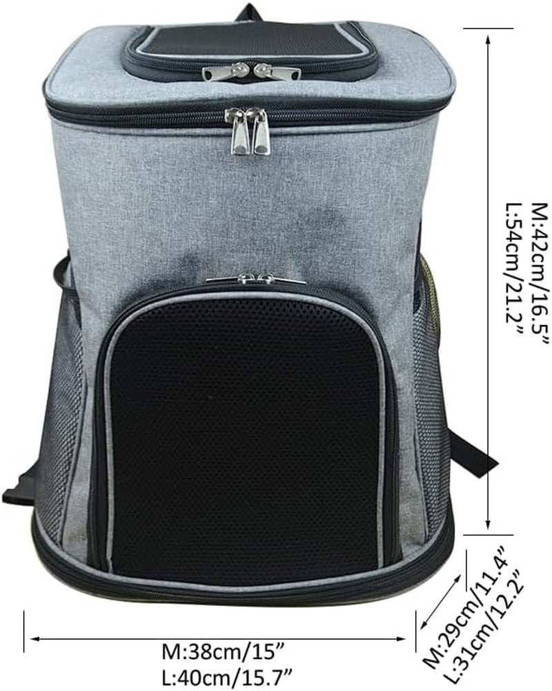 Pet Square Backpack,Privacy-Focused Pet Carrier Backpack for Secret Adventures Cat and Dog Outgoing Bag Pet Travel Portable Bag Dog Bag Cat Carrier Bag (Black, M:38X29X42CM/15"X11.4"X16.5")