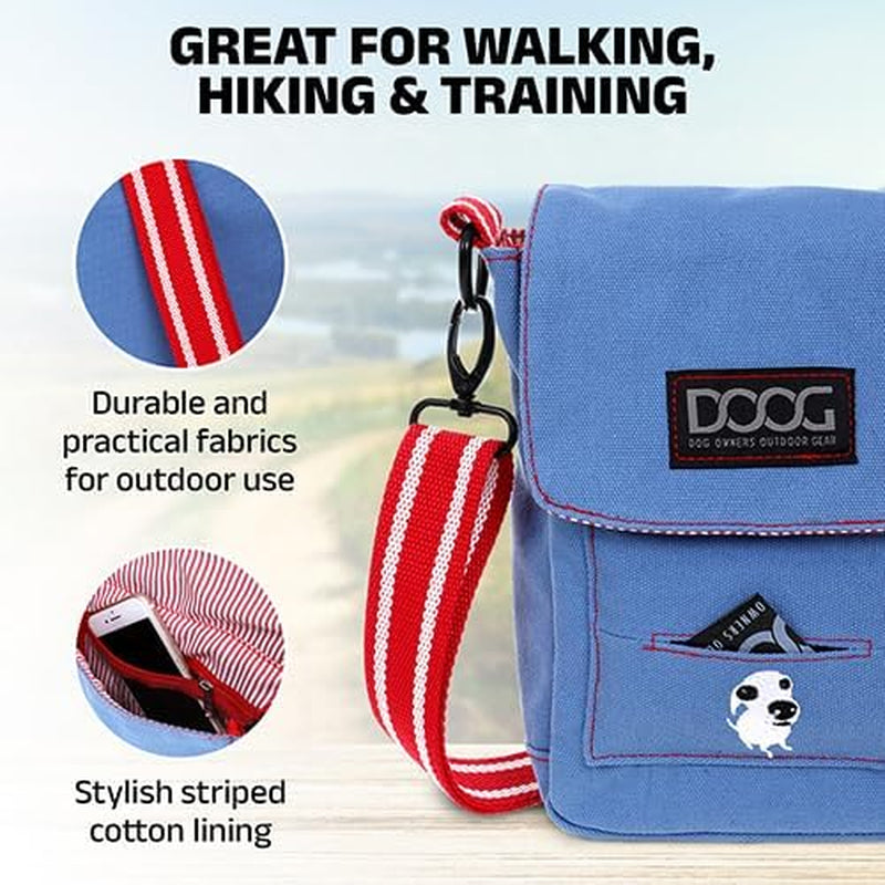 Walkie Bag - Adjustable Dog Treat Pouch Shoulder Bag with Poo Bag & Water Bottle Compartments - Comfort Fit for Everyday Use