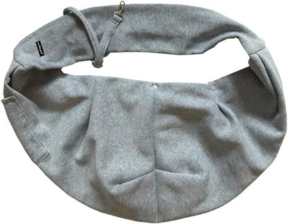Dog Sling Carrier Shoulder Bag for Pets with Mobile Phone Pocket Safety Buckle Security Lock, Suitable for Puppy, Small Dogs, and Cats for Outdoor Travel (Grey)