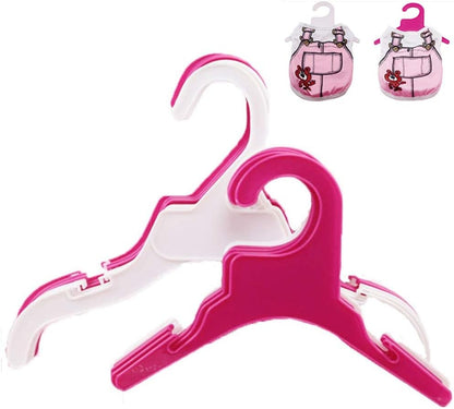 Pet Clothing Hanger, 10PCS Plastic Anti-Skid Dog Puppy Cat Clothes Clothing Rack for Small Animals (Pink, S