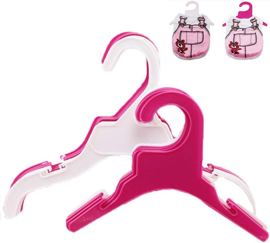 Pet Clothing Hanger, 10PCS Plastic Anti-Skid Dog Puppy Cat Clothes Clothing Rack for Small Animals (Pink, S