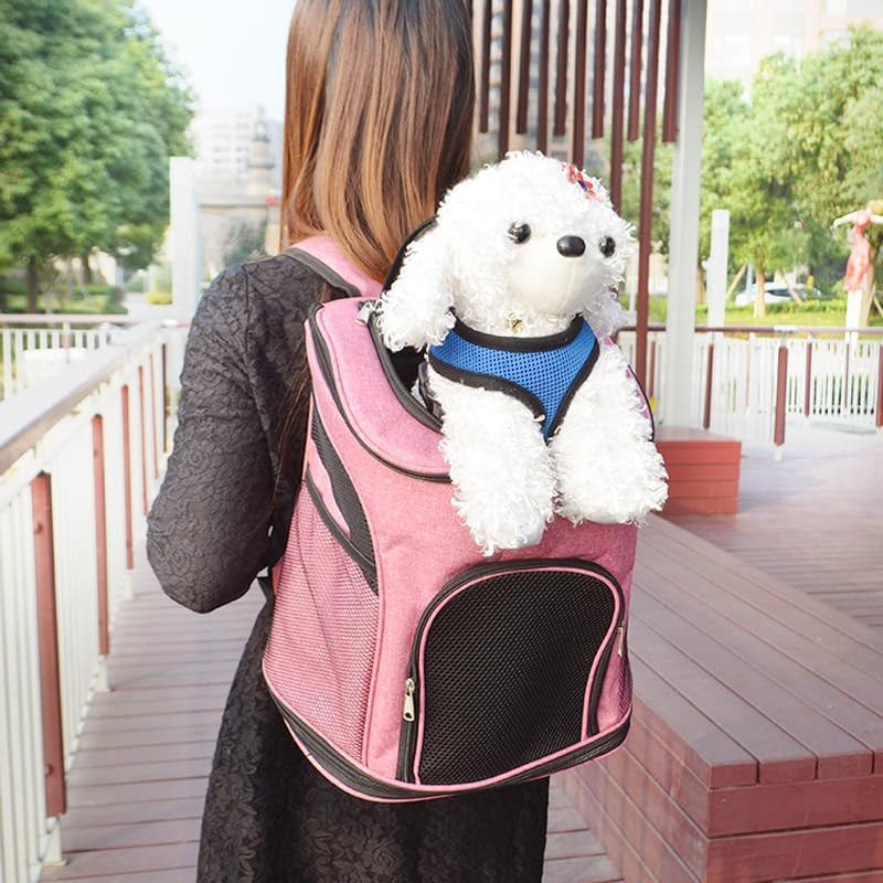 Pet Square Backpack,Privacy-Focused Pet Carrier Backpack for Secret Adventures Cat and Dog Outgoing Bag Pet Travel Portable Bag Dog Bag Cat Carrier Bag (Black, M:38X29X42CM/15"X11.4"X16.5")
