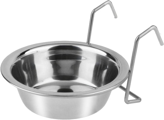 Stainless Steel Food Water Cup with Bolt Hooks for Pet Bird Crates Cages Coop Dog Cat Parrot Bird Rabbit Pet (Small,11Cm)