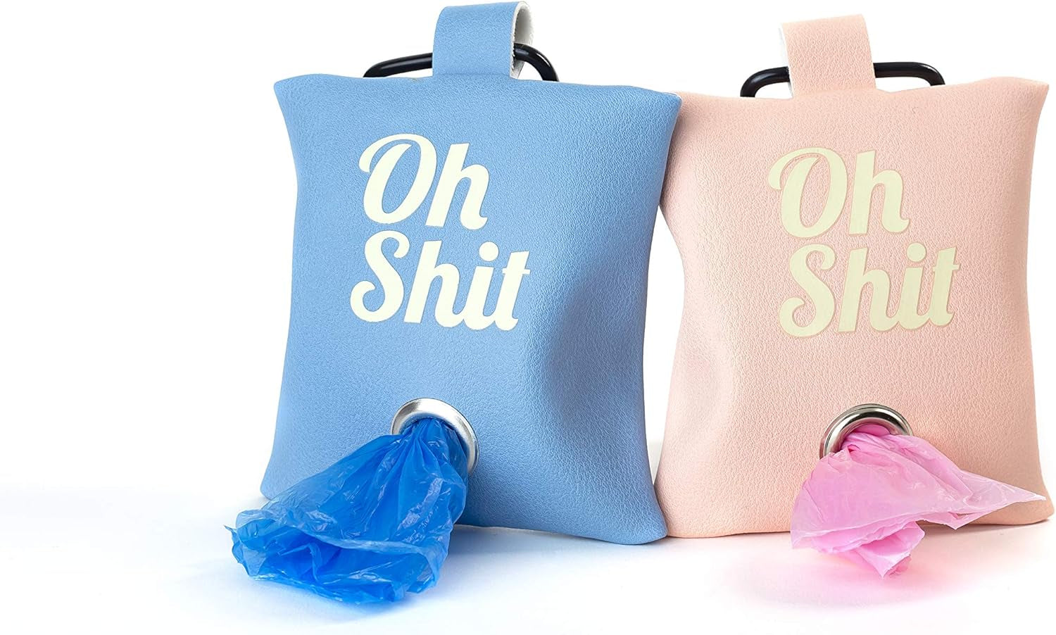 Dog Poop Bag Waste Bag Dispenser Holder Cute Funny (Blue (White Lettering))