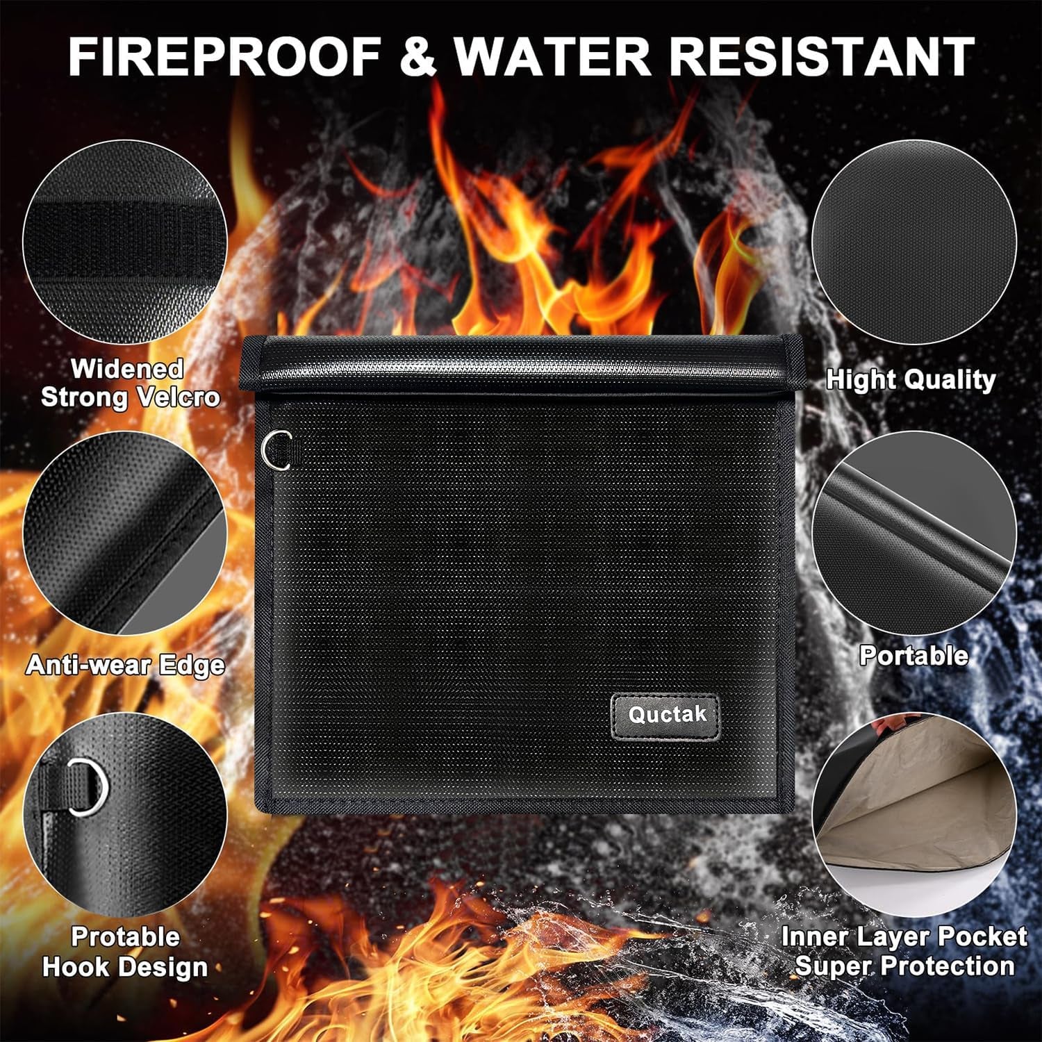 Faraday Bag, Signal Isolation Bag for Phones, Fireproof Shield Pouch, Prevents Hacking,Tracking,And Nfc/Wifi/Bluetooth for Tablets, Phones, Key Fobs (9.8"X11", Black)